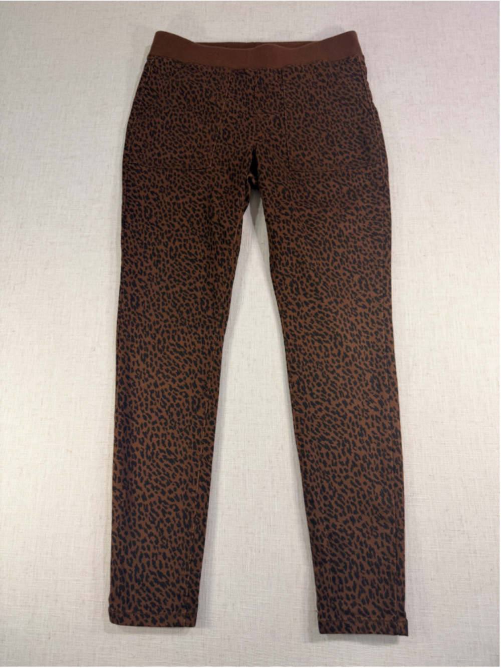 No Boundaries Women’s High Rise Pull On Jeggings Leopard Print Brown Medium